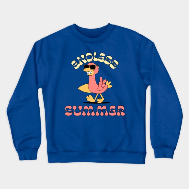 Endless Summer Flamingo Beach Vibes Vacay Crewneck Sweatshirt by Tip Top Tee's